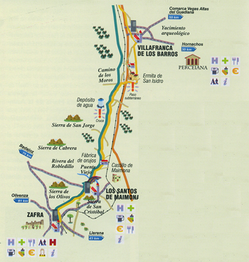 Ruta Via de La Plata Tramo 4 - Zafra - Los Santos de Maimona -  Villafranca de los Barros